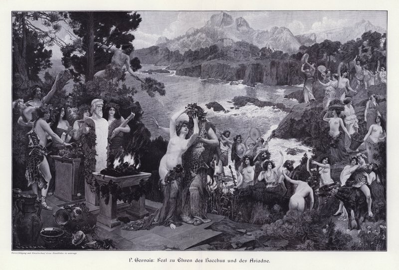 Fest til ære for Bacchus og Ariadne (stik) af Paul Jean Gervais