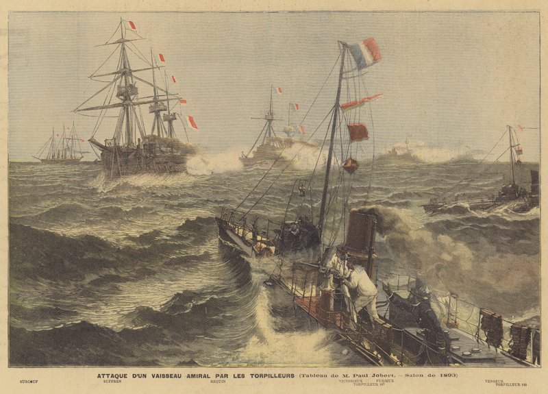 Angreb på et flagskib af Torpedo Boats af Paul Jobert