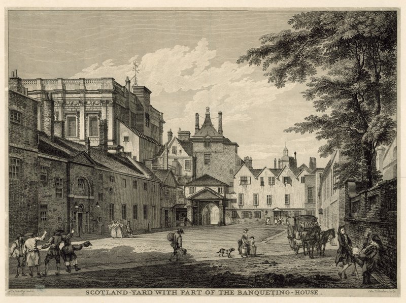 Scotland Yard med en del af Bankethuset af Paul Sandby