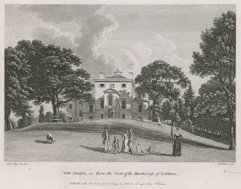 West Combe, i Kent, sæde for Marchioness of Lothian af Paul Sandby