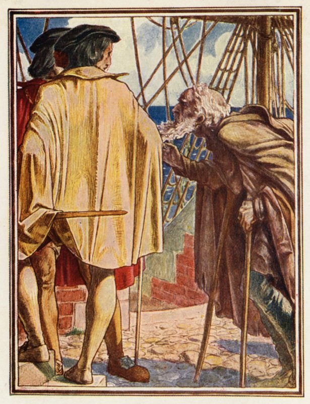 Illustration til Coleridges The Ancient Mariner (farvelitografi) af Paul Vincent Woodroffe