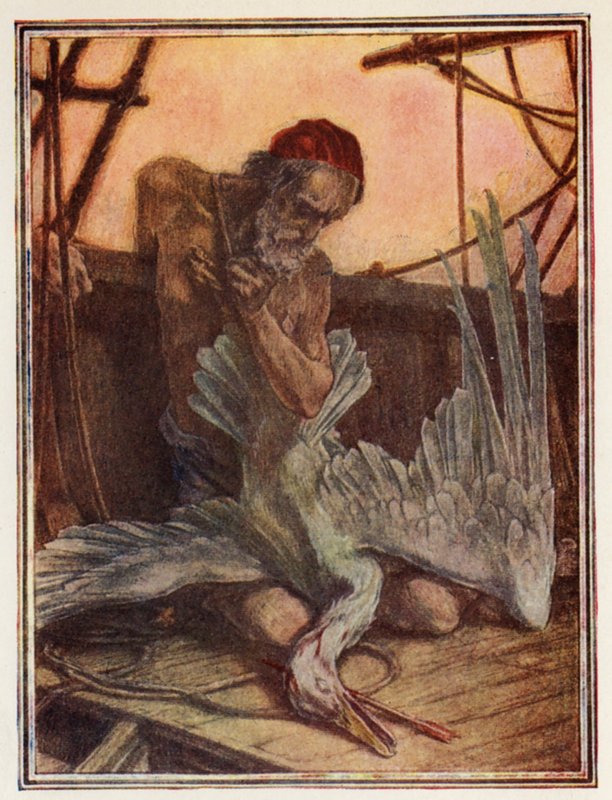 Illustration til Coleridges The Ancient Mariner (farvelitografi) af Paul Vincent Woodroffe