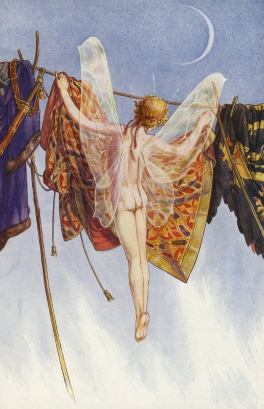 The Tempest af William Shakespeare, akt IV, Scene 1 (farve litho) af Paul Vincent Woodroffe