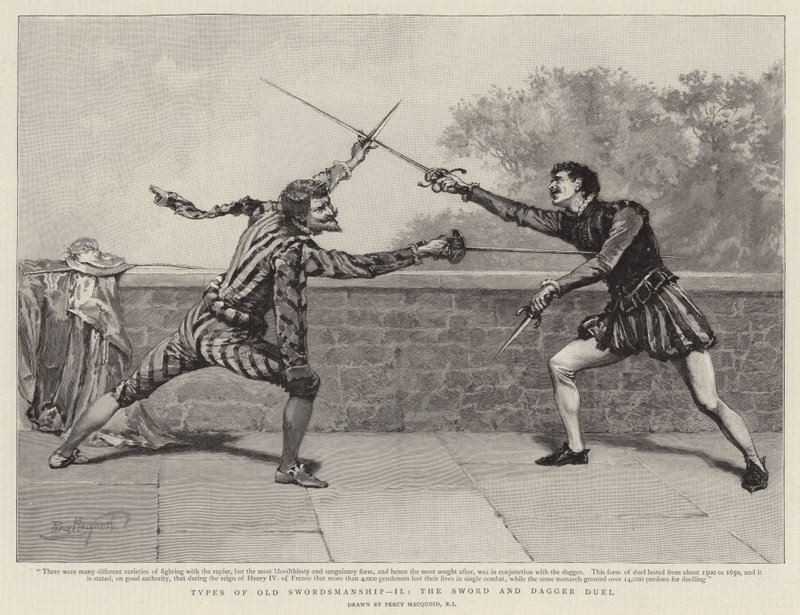 Typer af Old Swordsmanship II, Sword and Dagger Duel af Percy Macquoid
