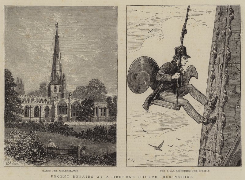 Seneste reparationer i Ashbourne Church, Derbyshire af Percy William Justyne