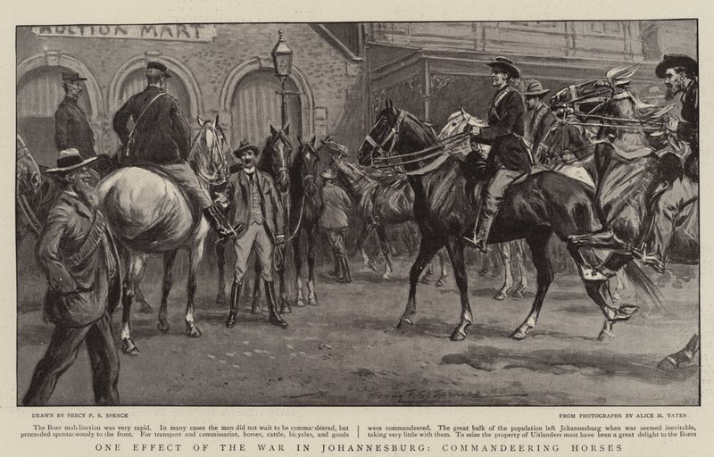 En af virkningerne af krigen i Johannesburg, kommandoen over heste af Percy F.S. Spence