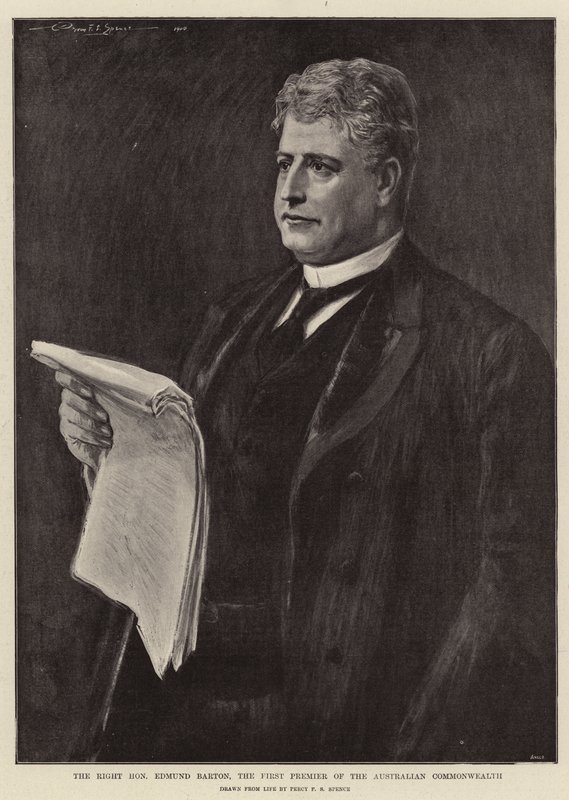 Den ærede Edmund Barton, den første premierminister i det australske samvelde af Percy F.S. Spence
