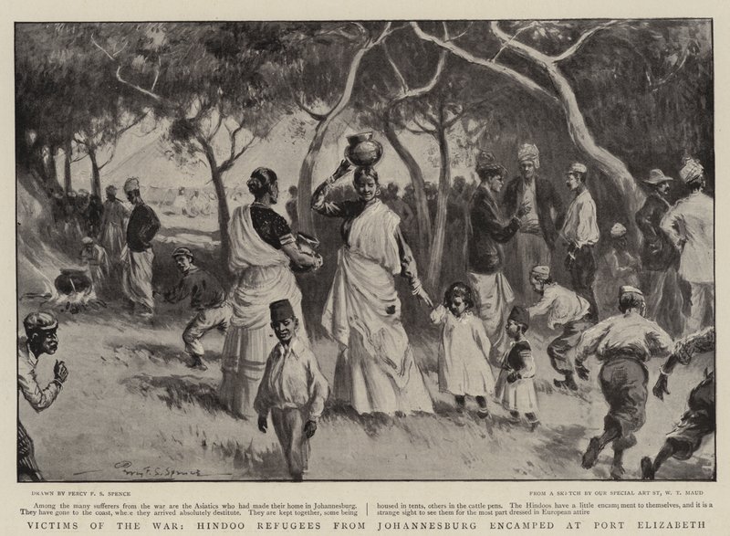 Krigens ofre, hindu-flygtninge fra Johannesburg slog lejr ved Port Elizabeth af Percy F.S. Spence