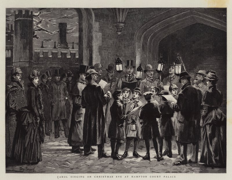 Carol synger juleaften i Hampton Court Palace af Percy Macquoid