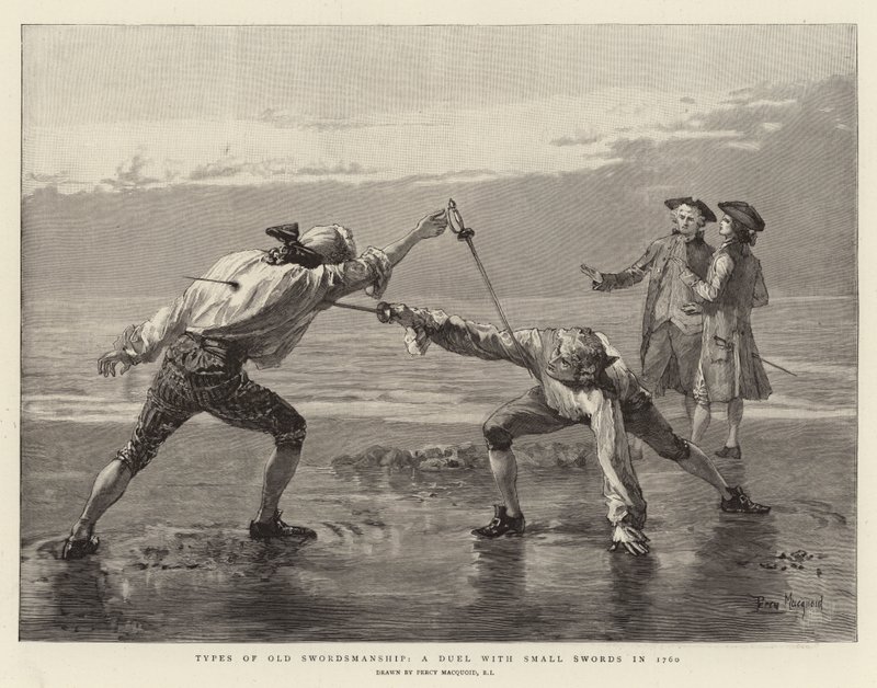 Typer af gammel sværdmandskab, en duel med små sværd i 1760 af Percy Macquoid