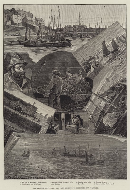 Vores fiskeindustri, drivnetfiskeri efter pilchards ud for Cornwall af Percy Robert Craft