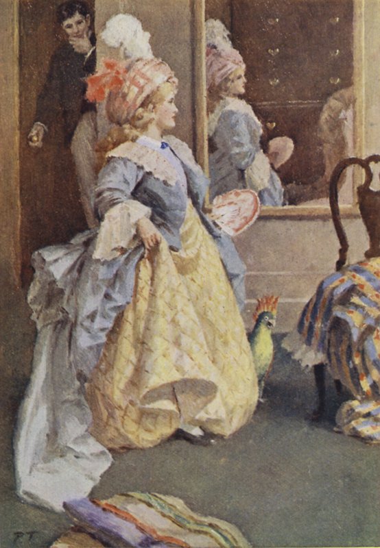 Illustration til små kvinder af Louisa M Alcott (farve litho) af Percy Tarrant