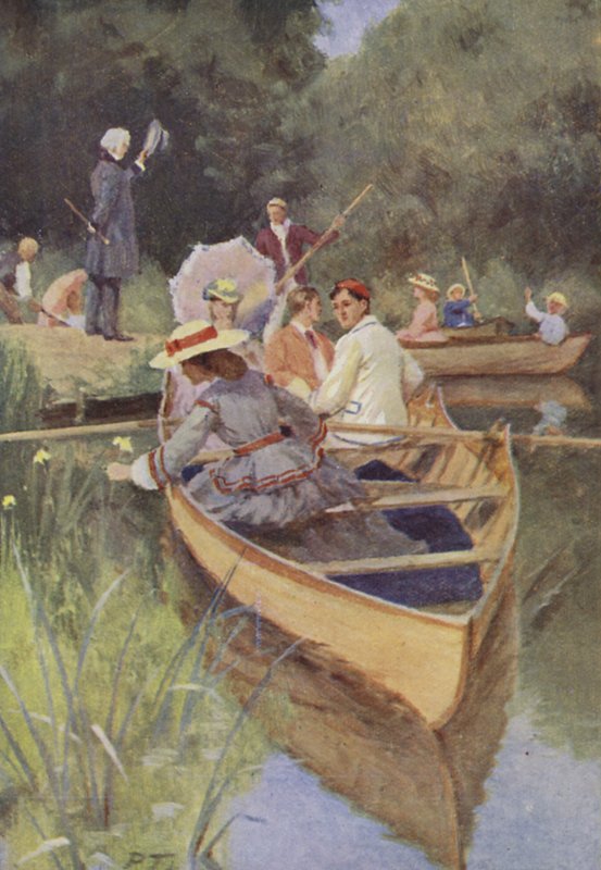 Illustration til små kvinder af Louisa M Alcott (farve litho) af Percy Tarrant
