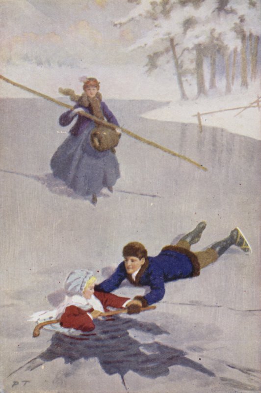 Illustration til små kvinder af Louisa M Alcott (farve litho) af Percy Tarrant