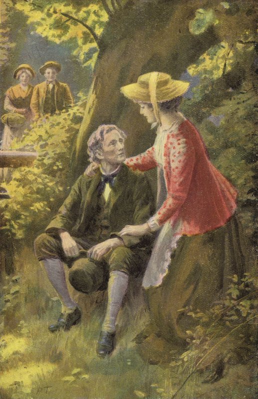 Illustration til Silas Marner af George Eliot (farve litho) af Percy Tarrant