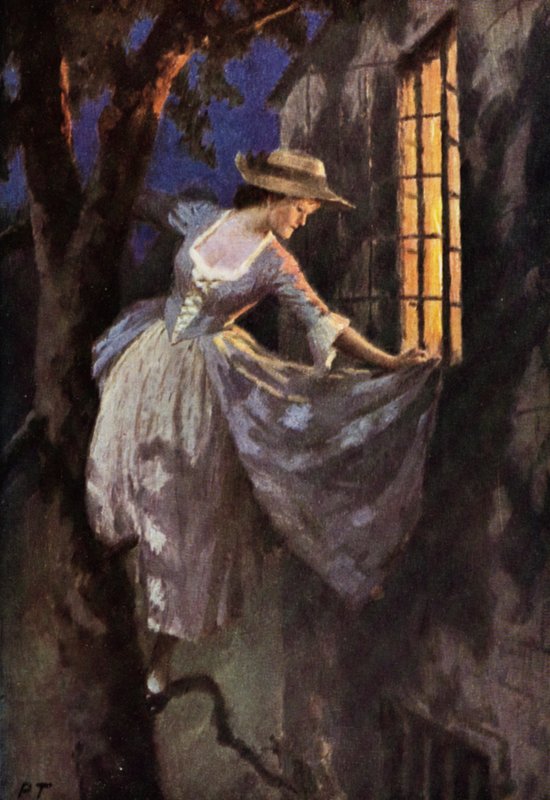 Illustration til Wuthering Heights af Emily Bronte (farve litho) af Percy Tarrant