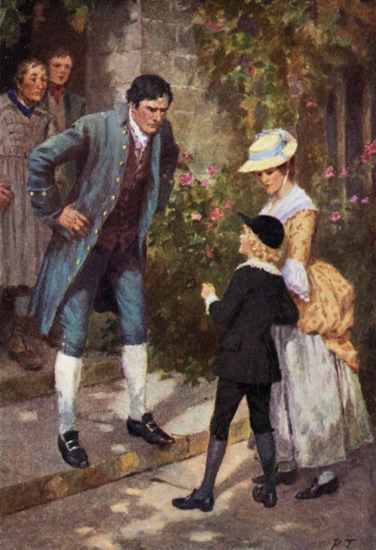 Illustration til Wuthering Heights af Emily Bronte (farve litho) af Percy Tarrant
