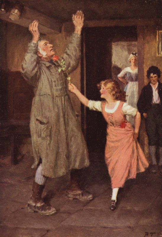 Illustration til Wuthering Heights af Emily Bronte (farve litho) af Percy Tarrant