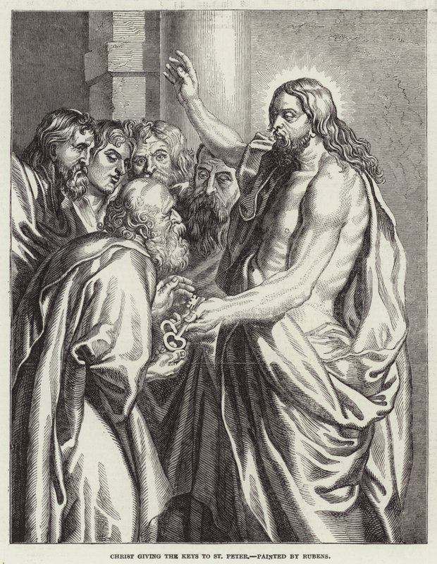 Kristus giver nøglerne til Peter af Peter Paul Rubens