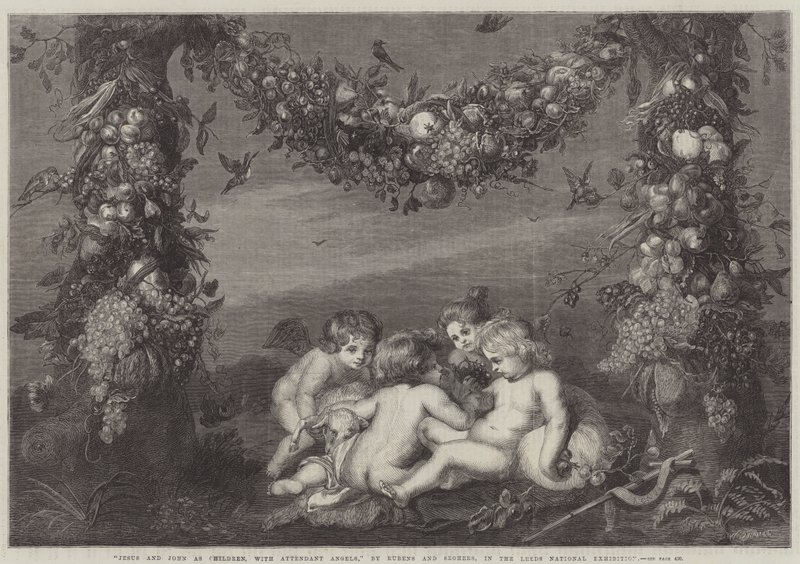 Jesus og Johannes som børn, med ledsagende engle af Peter Paul Rubens