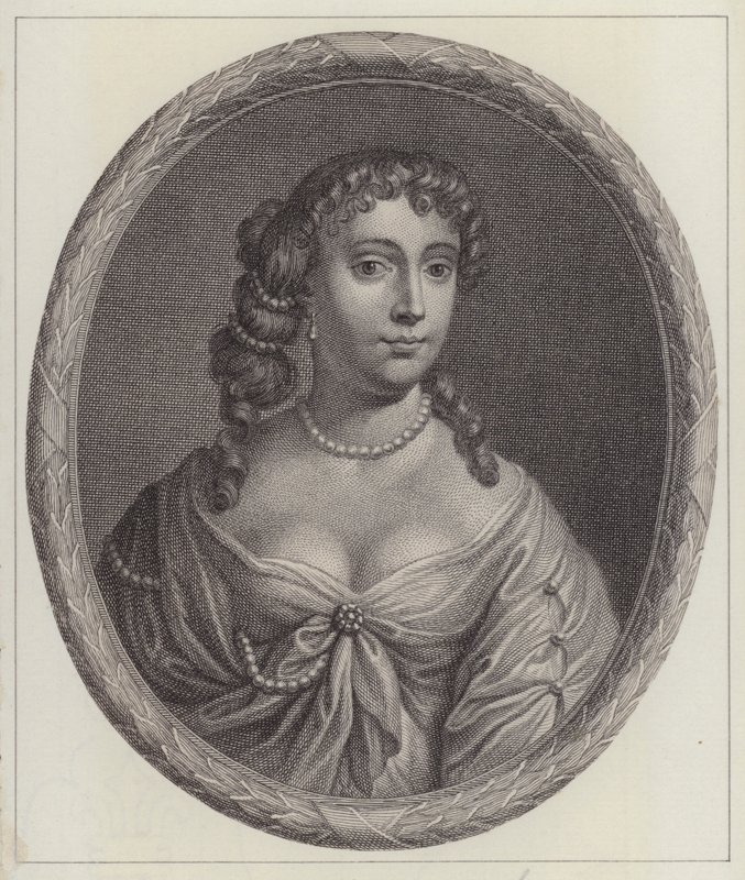 Anne Hyde, hertuginde af York, første kone til kong James II (gravering) af Peter (after) Lely