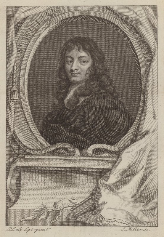 Sir William Temple, engelsk diplomat og forfatter (gravering) af Peter (after) Lely