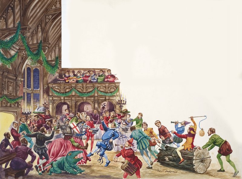 Glædelig gammel jul i en herregård i Tudor af Peter Jackson
