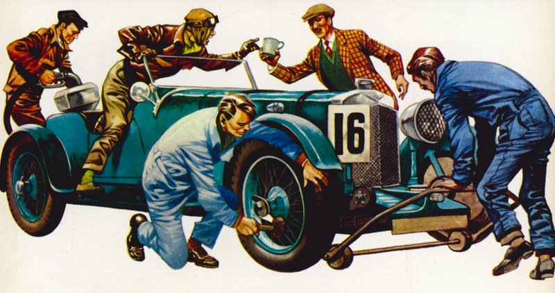 En Aston Martin racerbil, årgang 1932, som vandt mange løb af Peter Jackson