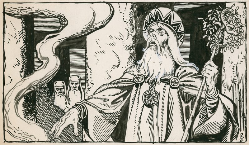 Druider (blæk på papir) af Peter Jackson