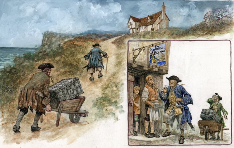 Illustration til Treasure Island af Peter Jackson