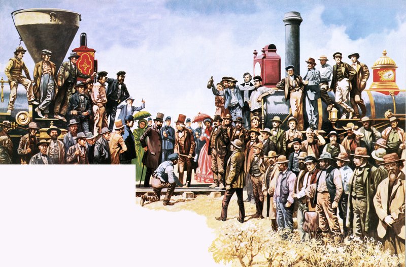 Sammenslutning af Union Pacific og Central Pacific jernbaner af Peter Jackson