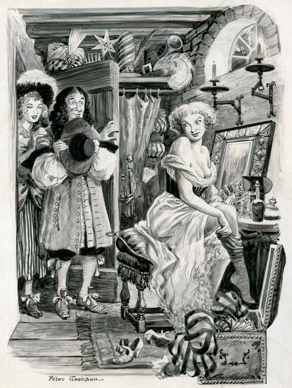 Kong Charles II besøger Nell Gwynn i hendes omklædningsrum af Peter Jackson