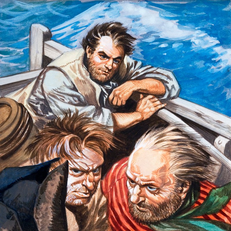 Mytteri på Bounty (gouache på papir) af Peter Jackson