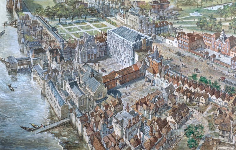 Old London Rekonstrueret: The Palace of Whitehall omkring 1680 af Peter Jackson