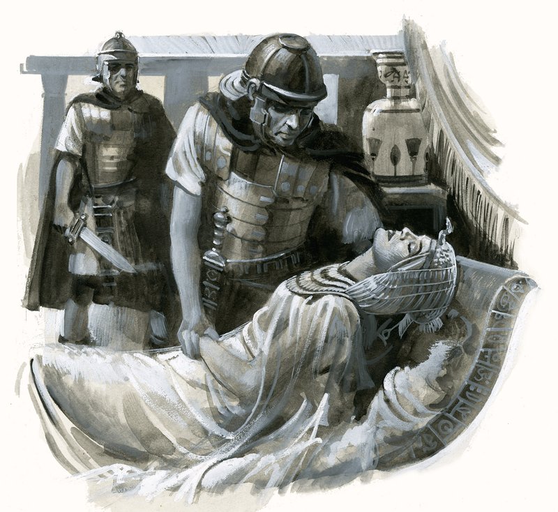 Kleopatras død (gouache på papir) af Peter Jackson
