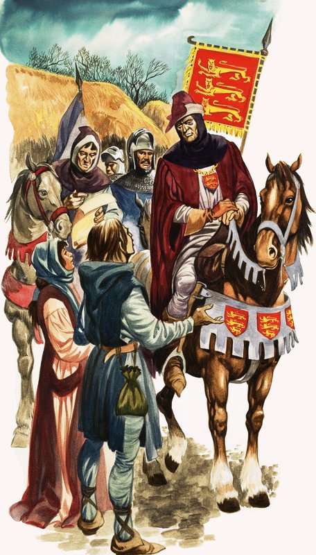 The Wonderful Story of Britain: The Wise King Edward. Kong Edwards embedsmænd indsamler oplysninger om jordbesiddelse af Peter Jackson