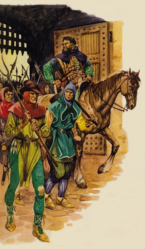 Den rablende bondehær, ledet af Wat Tyler af Peter Jackson