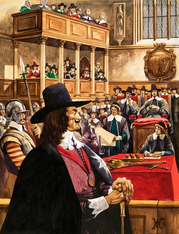 Retssagen mod kong Charles den Første i Westminster Hall af Peter Jackson
