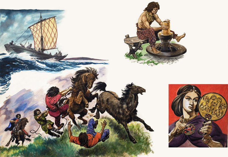 Da kelterne kom til Storbritannien, illustration fra 