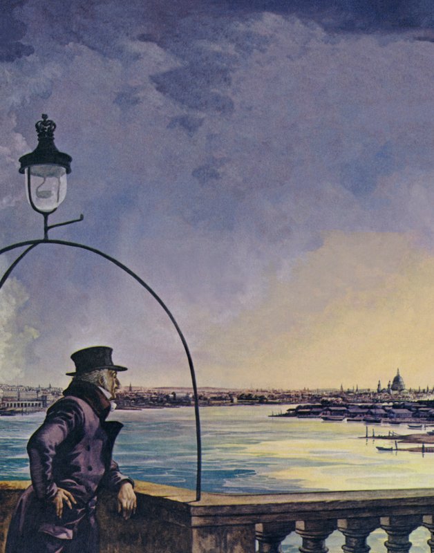 William Wordsworth, Upon Westminster Bridge (farve litho) af Peter Jackson