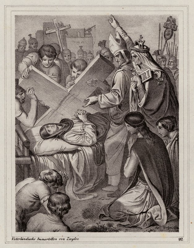 Sankt Helena og opdagelsen af det sande kors, 325 (kobberstik) af Peter Johann Nepomuk Geiger