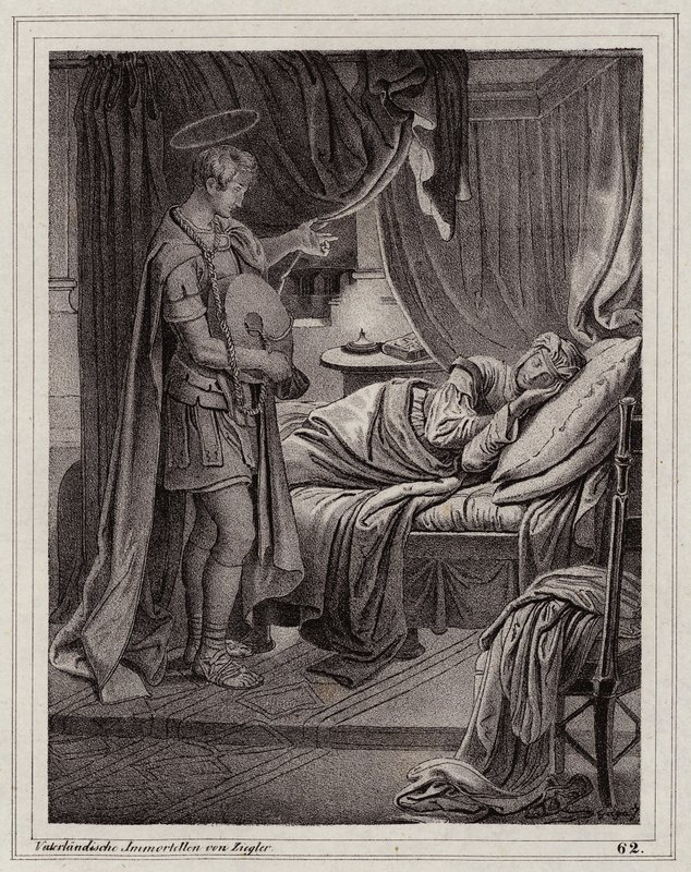 Valerias vision af Sankt Florian (kobberstik) af Peter Johann Nepomuk Geiger