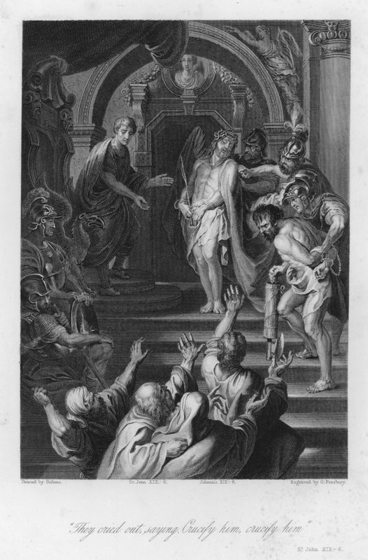 Ecce Homo, Johannes XIX, 6 (gravering) af Peter Paul (after) Rubens