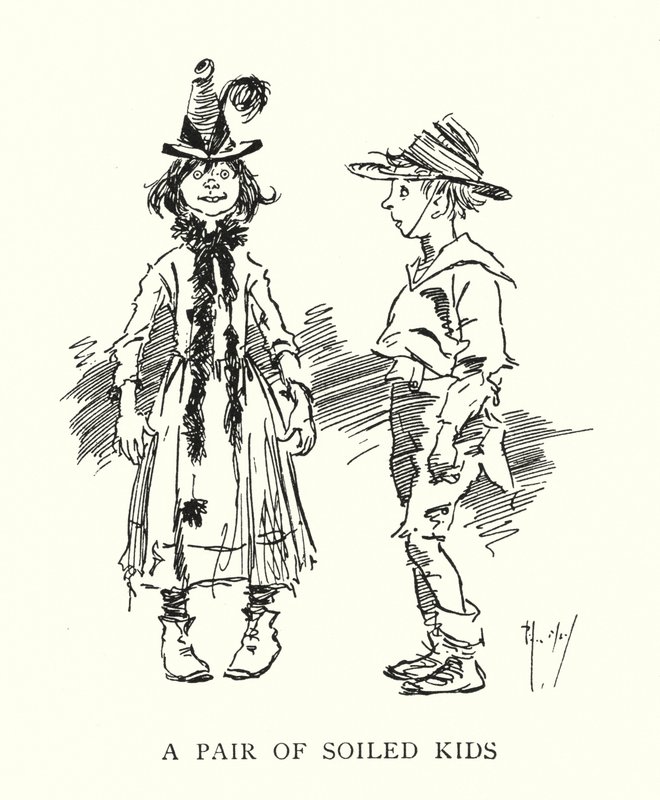 Et par snavsede børn (litho) af Phil May