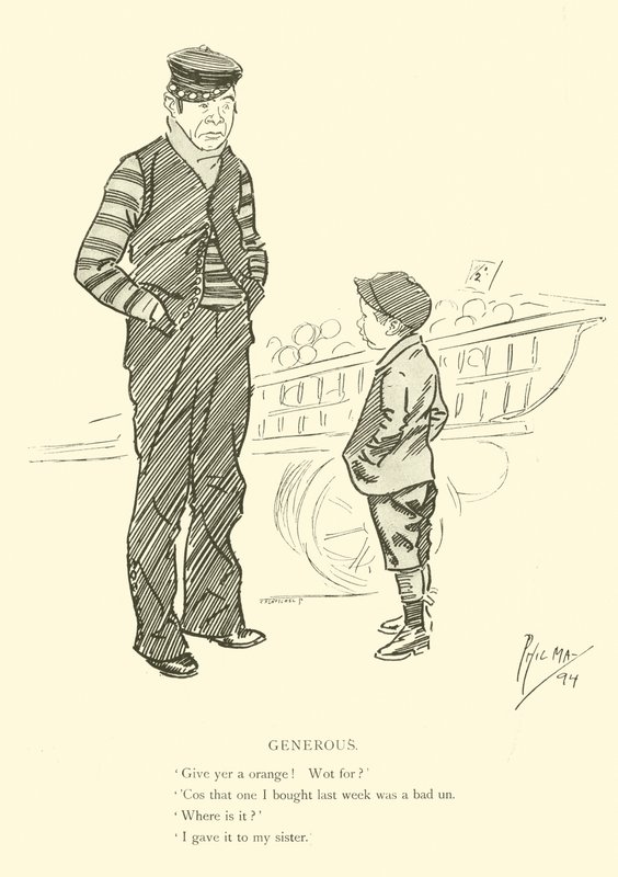 Tegneserie af Phil May, fra 1890