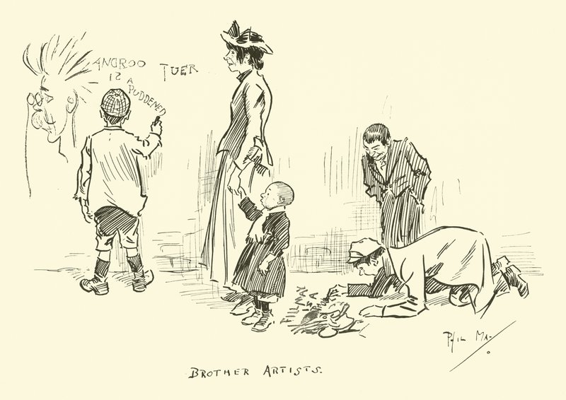 Illustration til Phil Mays Gutter-Snipes af Phil May