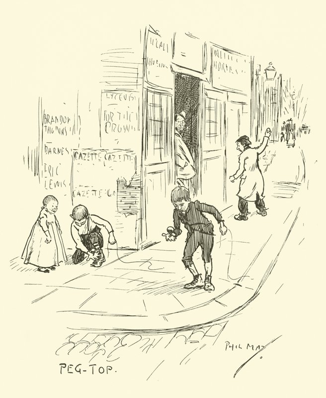 Illustration til Phil Mays Gutter-Snipes af Phil May