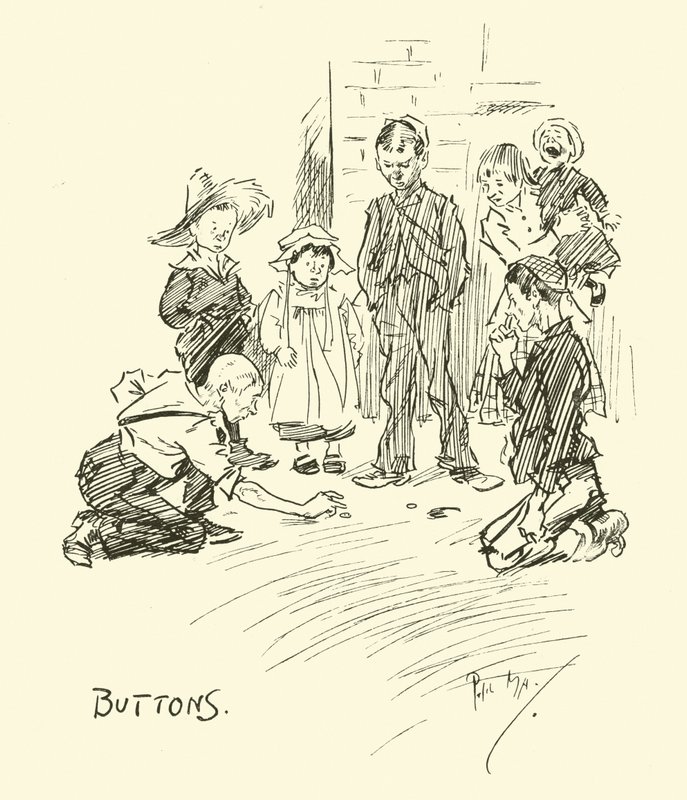 Illustration til Phil Mays Gutter-Snipes af Phil May