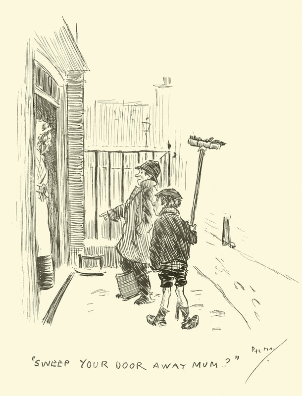 Illustration til Phil Mays Gutter-Snipes af Phil May