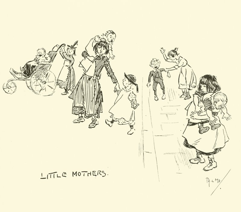 Illustration til Phil Mays Gutter-Snipes af Phil May